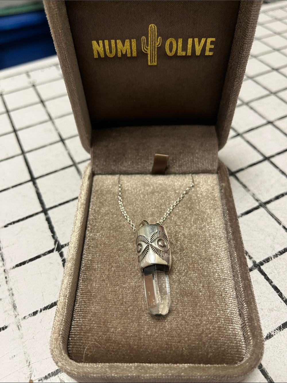 Numi Olive Aquamarine Eye Talisman / brand new / one of a kind - Picture 3 of 7